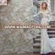 New classical style white bridal lace fabric 2018 luxury handmade beads wedding dress fabric for party