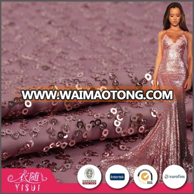 Cheap different design ready goods polyester custom-made sequin dress fabric wholesale