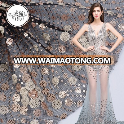 Fast delivery ready goods popular couture sequin lace fabric for women dress