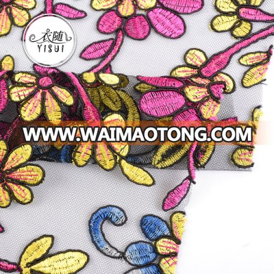 Hot sale fancy floral mesh swiss embroidery latest guipure lace for party dresses